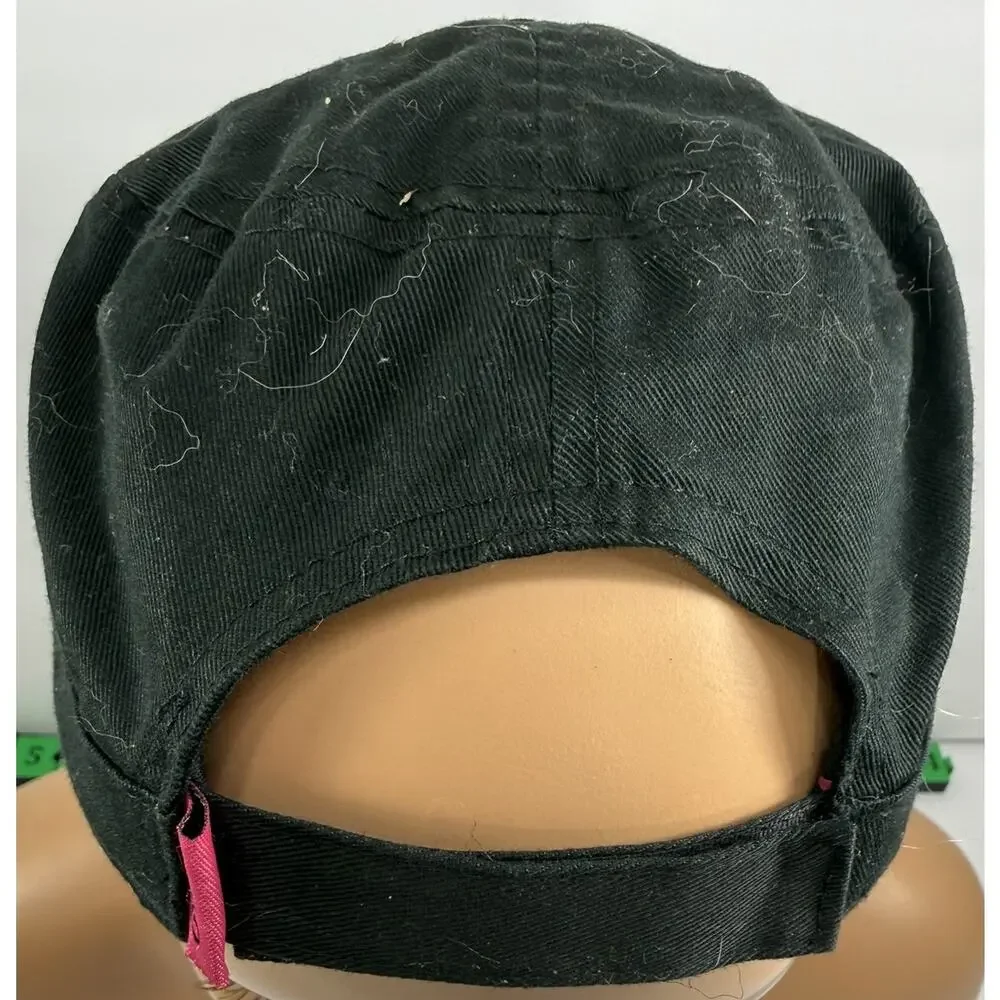 Girls With Guns Cadet Cap Hat Black Pink Embroidered Logo Silver Adjustable